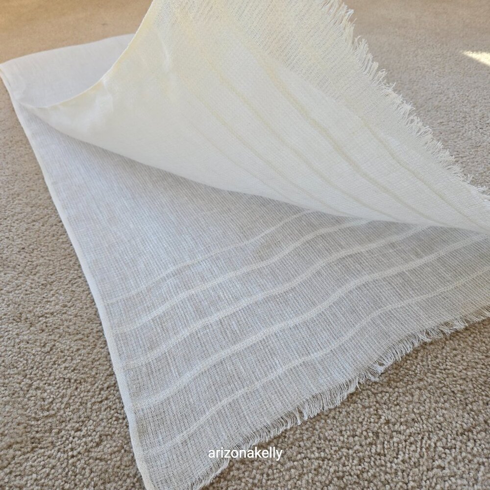 NWT White Linen Scarf Fab India